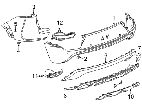 2022 Chevy Trailblazer Bumper & Components - Rear Diagram