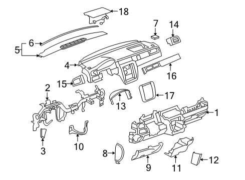 2009 GMC Yukon Instrument Panel Diagram 1 - Thumbnail