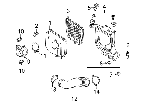 2008 Cadillac SRX Cover, Air Cleaner Housing Diagram for 20965902