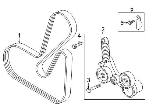 2012 Buick Regal Belt, Generator & A/C Compressor Diagram for 12634319