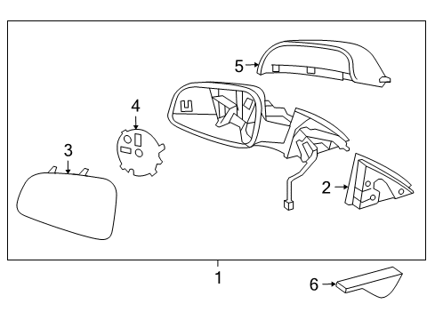 2015 Chevy Cruze Mirror Kit,Outside Rear View (LH) *Anthracite Diagram for 19258659