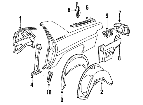 1993 Buick Roadmaster Brace, R/C Diagram for 10217319