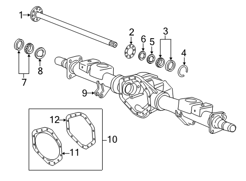 2013 Chevy Silverado 3500 HD Axle Housing - Rear Diagram 1 - Thumbnail