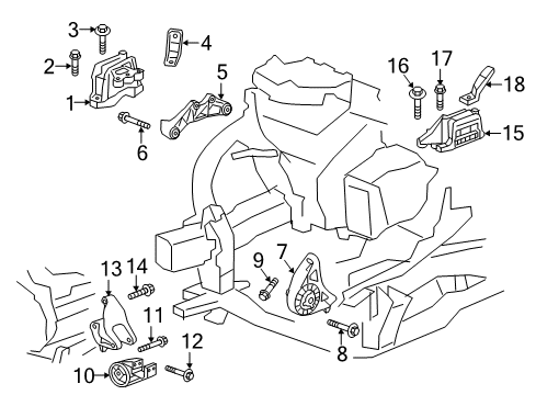 2022 Chevy Traverse Engine & Trans Mounting Diagram