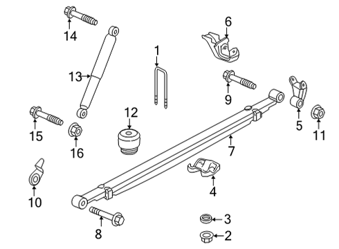 2023 Chevy Silverado 3500 HD Suspension Components, Lower Control Arm, Upper Control Arm, Ride Control, Stabilizer Bar Diagram