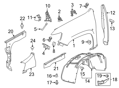 2019 Chevy Colorado Fender & Components Diagram