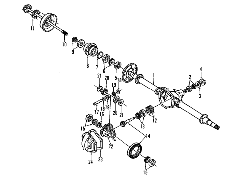 1989 Chevy K3500 Rear Axle, Differential, Propeller Shaft Diagram