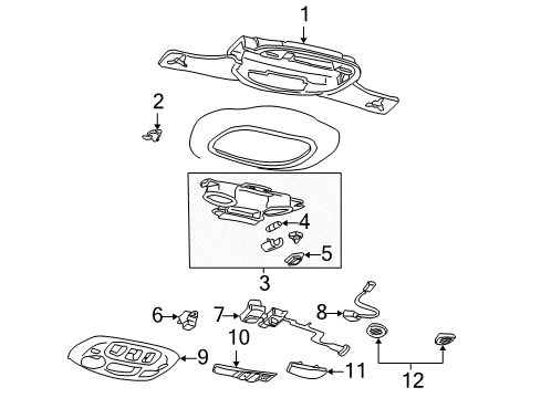 2001 Cadillac DeVille Harness Asm,Sun Roof Switch Wiring (50I) *Wheat Diagram for 15321132