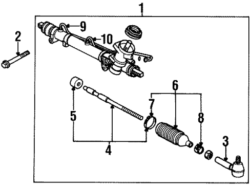 1997 Saturn SC1 P/S Pump & Hoses, Steering Gear & Linkage Diagram