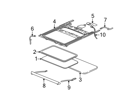 2004 GMC Envoy XUV Sunroof, Body Diagram