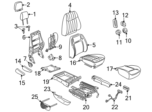 1997 Chevy Venture Knob,Rear Seat Back Cushion Latch Release Diagram for 12531865