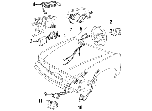 1994 Oldsmobile 88 Airbag,Steering Wheel Diagram for 16750695