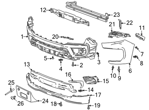 2022 Chevy Colorado Brace, Front Bpr Fascia Supt Diagram for 84923556