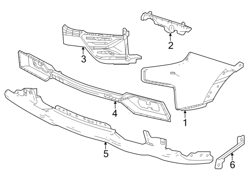 2022 Chevy Silverado 1500 Bumper & Components - Front Diagram