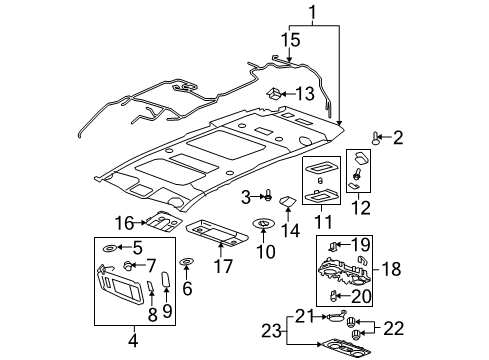 2015 GMC Acadia Interior Trim - Roof Diagram 1 - Thumbnail