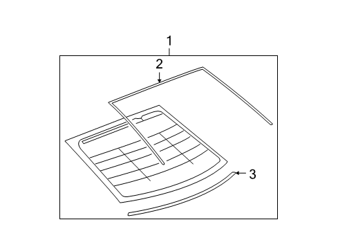 2008 Chevy Malibu Back Glass, Reveal Moldings Diagram