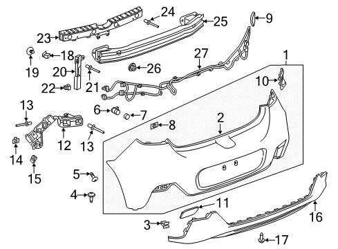 2018 Chevy Cruze Lamp Assembly, Rear Fascia Lower Signal Diagram for 13474358