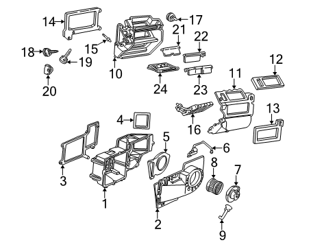 1999 Chevy Express 3500 A/C Evaporator & Heater Components Diagram 3 - Thumbnail