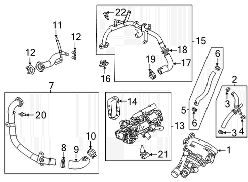 2021 Buick Encore GX Hose Assembly, Therm Bypass Diagram for 12702515