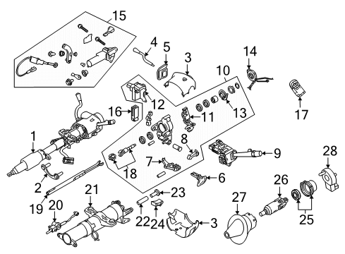 2008 GMC Savana 2500 Housing Asm,Steering Column (W/ Upper Steering Shaft)(Non Tilt) Diagram for 19168531