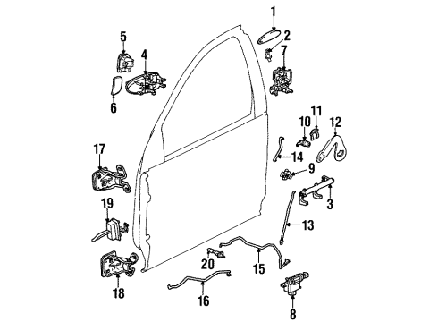 1997 Saturn SL Door & Components, Electrical Diagram 1 - Thumbnail