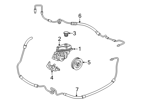 2004 Pontiac Bonneville P/S Pump & Hoses, Steering Gear & Linkage Diagram 4 - Thumbnail