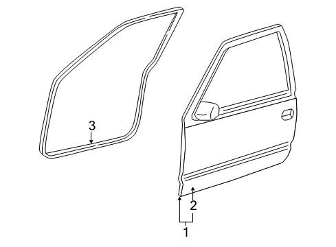 2003 GMC Yukon Front Door, Body Diagram