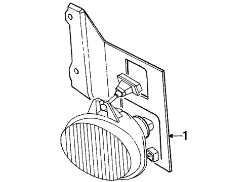 1996 Saturn SC2 Lamp, Front Fog Diagram for 16521780