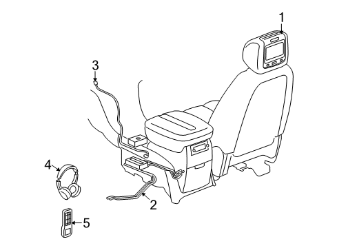 2012 Cadillac Escalade ESV Entertainment System Components Diagram