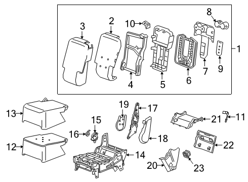 2020 GMC Sierra 1500 Front Seat Components Diagram 1 - Thumbnail