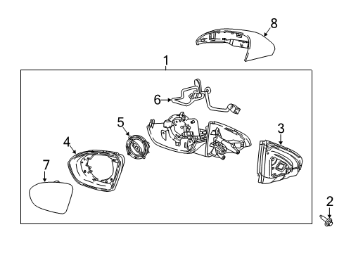 2019 Buick Regal TourX Outside Mirrors Diagram