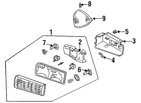 1994 Oldsmobile 98 Headlamps, Electrical Diagram