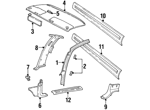 1992 Chevy K3500 Interior Trim - Cab Diagram 9 - Thumbnail