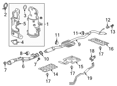 2018 Chevy Equinox EXHAUST FRONT PIPE ASSEMBLY Diagram for 84402040