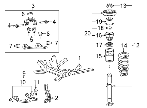 2012 Cadillac CTS Front Suspension, Control Arm Diagram 1 - Thumbnail