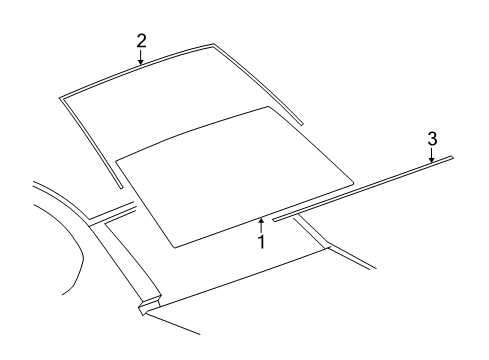 2007 Chevy Malibu Back Glass, Reveal Moldings Diagram