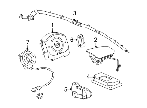 2010 Chevy Cobalt Module Assembly, Inflator Restraint Sensor & Diagnostic Diagram for 20869238