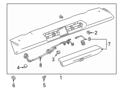 2020 Chevy Silverado 3500 HD Spoiler Diagram 2 - Thumbnail