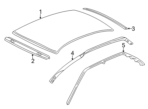 2000 Cadillac Seville Weatherstrip Assembly, Roof Side Rail Auxiliary Diagram for 25683738