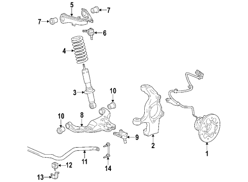 2012 Chevy Colorado Front Suspension, Control Arm Diagram 7 - Thumbnail