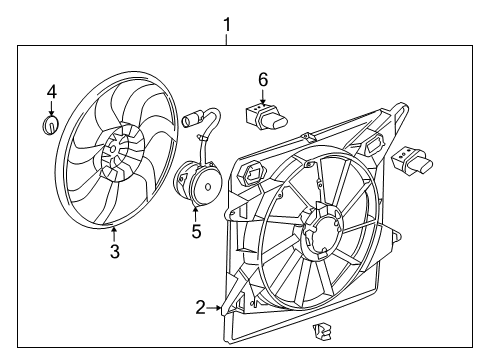 2010 Cadillac SRX Resistor Asm,Engine Coolant Fan Diagram for 25880376