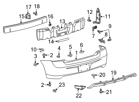 2009 Pontiac Vibe Rear Bumper Diagram