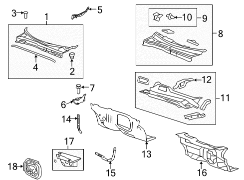 2014 Buick Enclave Extension, Air Inlet Grille Panel Lh Diagram for 23134889