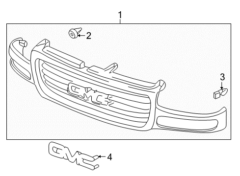 2006 GMC Yukon XL 1500 Grille & Components Diagram