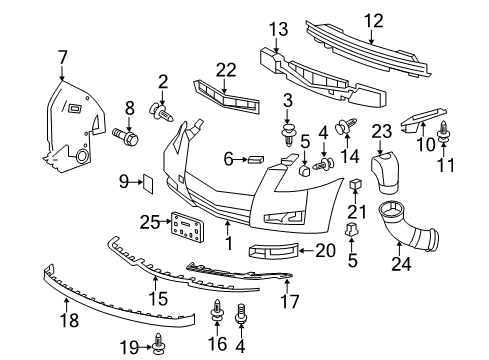 2012 Cadillac CTS Front Bumper Diagram