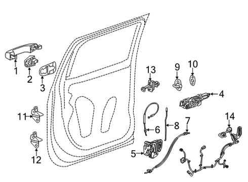 2022 GMC Sierra 3500 HD Lock & Hardware Diagram 3 - Thumbnail