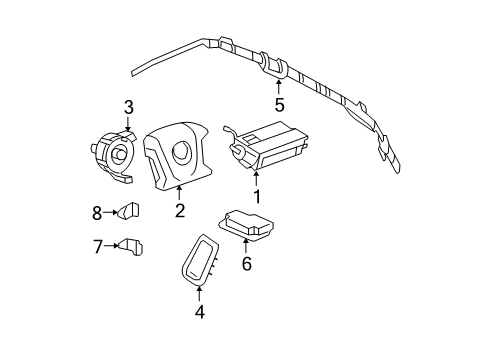 2006 Cadillac DTS Sensor Assembly, Inflator Restraint Side Imp Diagram for 25758125