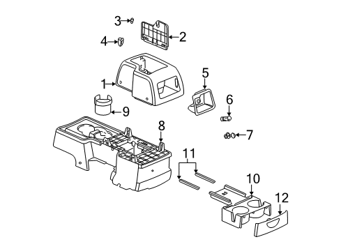 2004 Saturn Vue Trim Pkg,Front Floor Console Accessory Diagram for 22695550