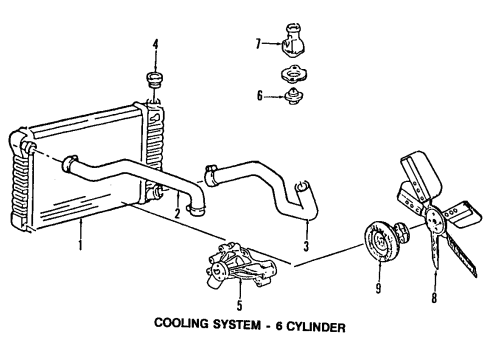 1991 Chevy C1500 Thermostat,Engine Coolant Diagram for 10190925