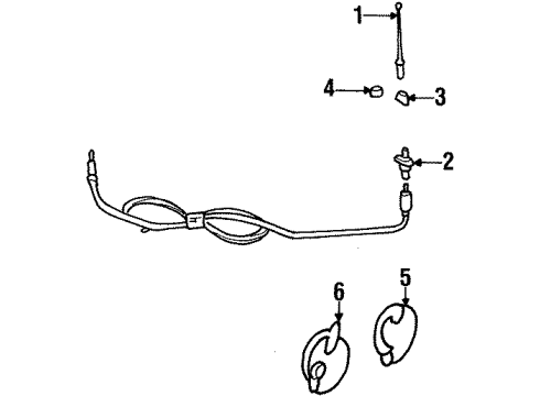 1988 Chevy Beretta Cable Asm,Radio Antenna Diagram for 14089714